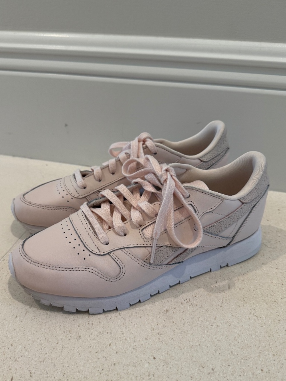 Leather & Suede Blush Pink Sneakers
